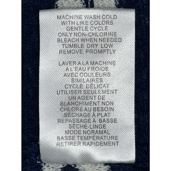 Como Blu Blue White Striped Hoodie Sweater L - Picture 6 of 6